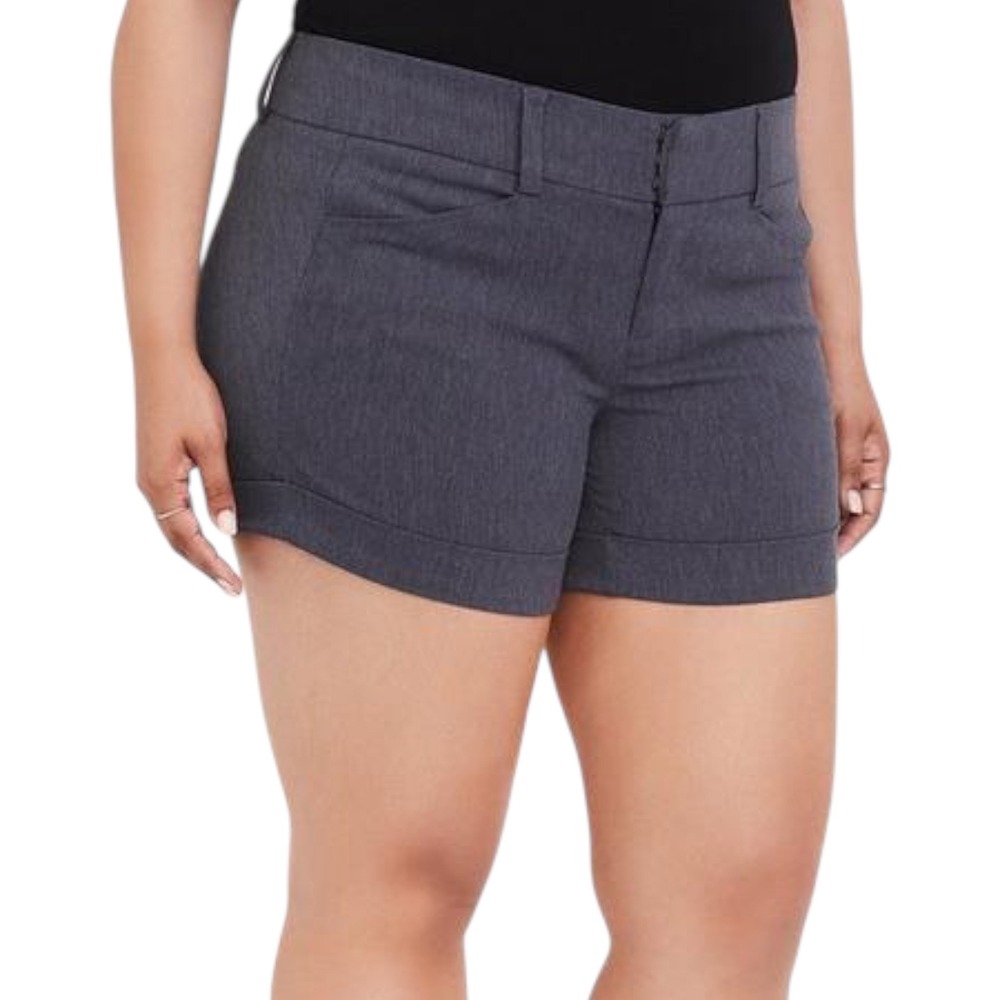Torrid Women's Gray Career Studio Shorts Size 16 Plus‎ Size Cuffed Hem Stretch